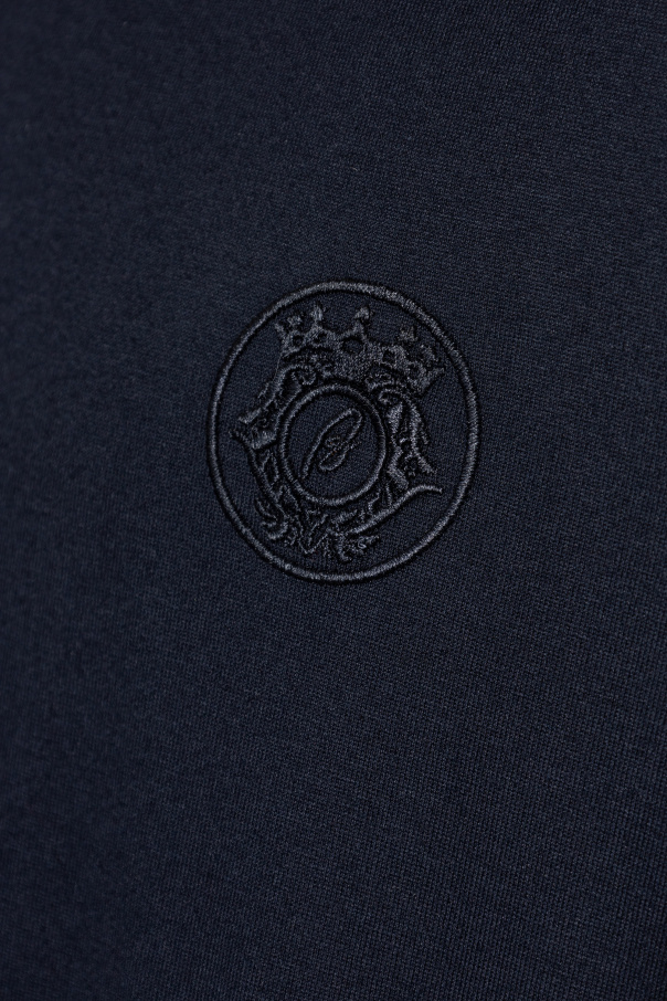 Navy blue T-shirt with embroidered logo Brioni - Vitkac